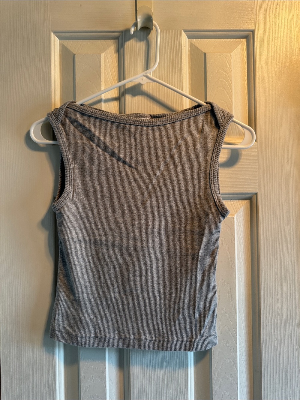 Hard Tail Gray Ribbed Tank Cropped Top